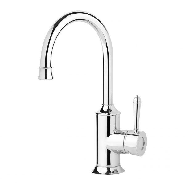 Nostalgia Sink Mixer 160mm Gooseneck, Finish: Chrome