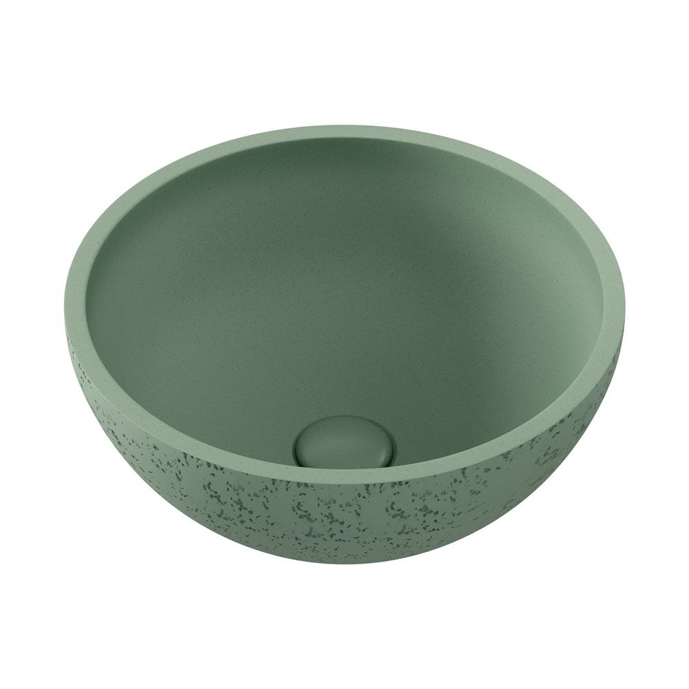 Alba Round Concrete Above Counter Basin, Colour: Sage