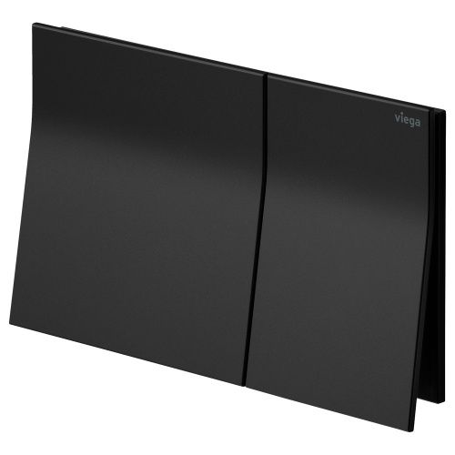 Curved Button Flush Plate Stained Oak, Finish: Matte Black Metal