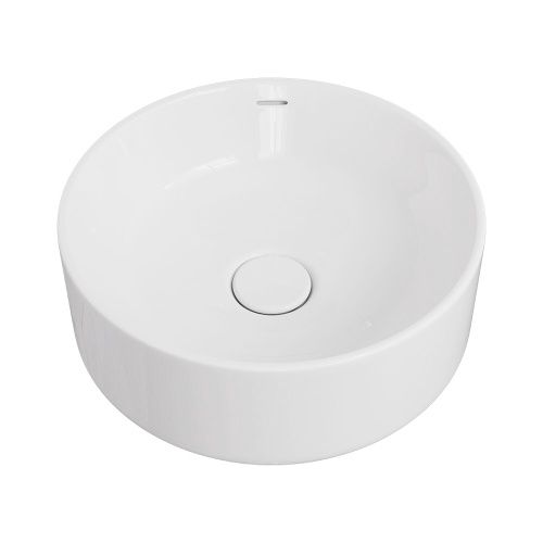REBA LUXE Round Basin with Overflow Above Counter, Finish: Gloss White