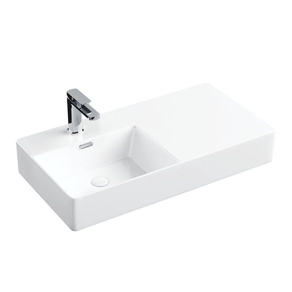 Petra 800 Wall Basin, Side: Left Hand Bowl