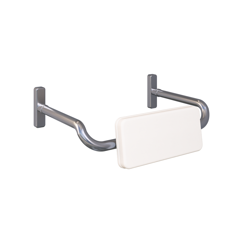 Acc Curved Toilet Backrest, Finish: Satin Stainless Steel
