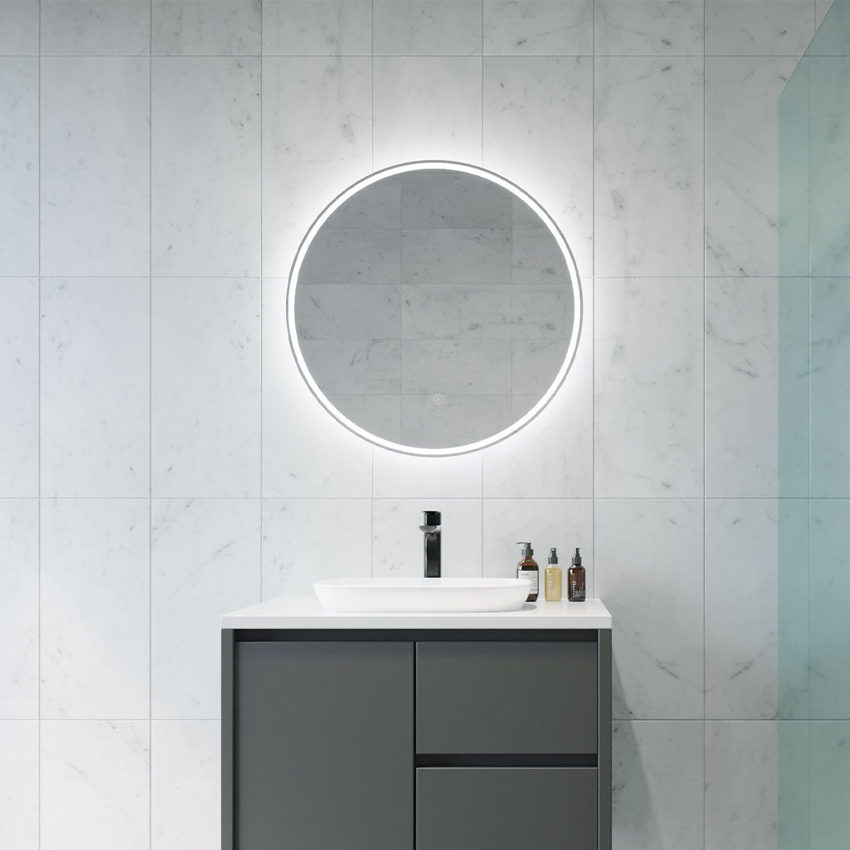 Sphere with Portable Magnifier, Finish: Frameless, Size: 600mm x 600mm