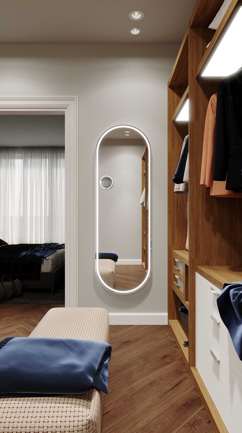 Great Great Gatsby Full-Length LED Mirror, Finish: Milano White, Size: 600mm x 1800mm