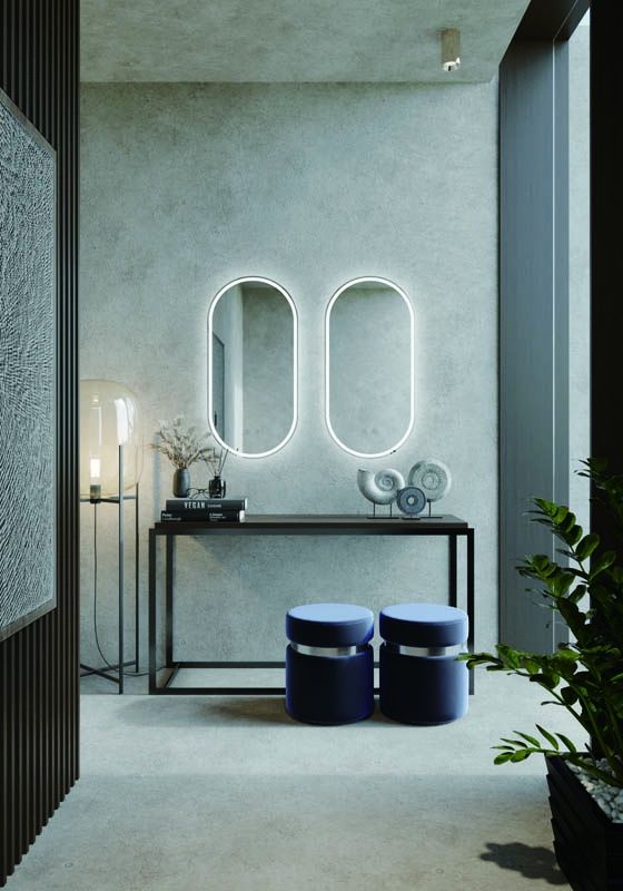 Gatsby with Demister + Portable Magnifier, Finish: Frameless, Size: 450mm x 900mm