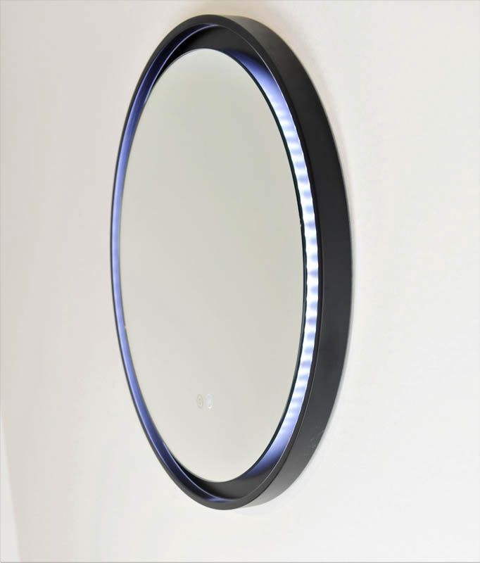 Eclipse LED Mirror with Dimmer, Finish: Milano White, Size: 600mm