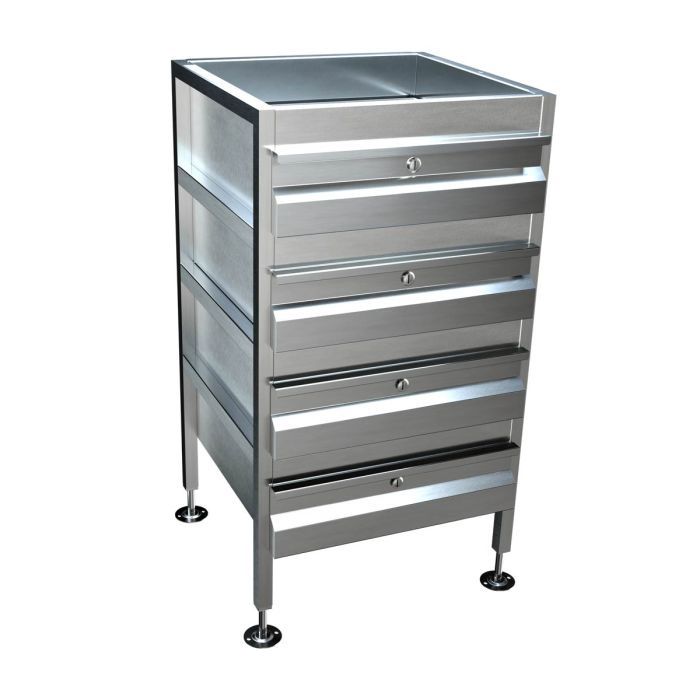 Freestanding 4 Compact Drawer Unit, Finish: 4 Drawers, Option: With Locks