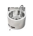 Round Hands Free Knee Operated Basin, Option: with thermostatic mixing valve