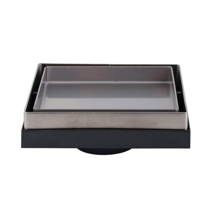 Tile Insert Point Drain, Finish: 50mm Centre Outlet., Size: 100mmL x 100mmW x 28.5mmH