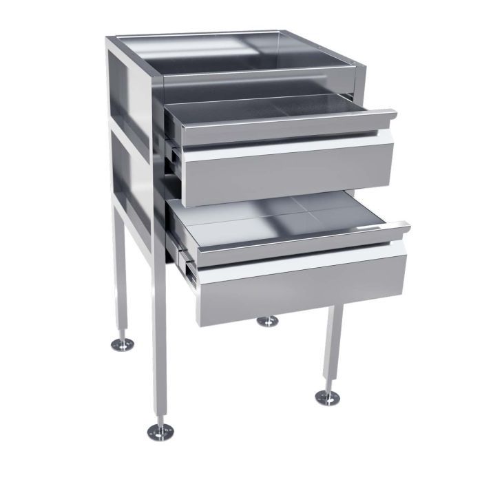 Freestanding Drawer Unit, Finish: 2 Drawers, Option: No Lock