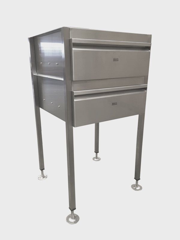 2 Stack drawer with locks, Option: With Locks - Different Keys