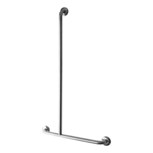 Grab Rail Shower Inverted 'T' Horizontal &amp; Vertical, Finish: Satin SS, Option: Left Hand