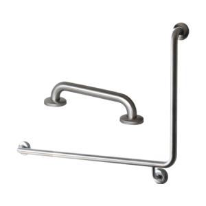 Grab Rail Toilet - 2 Piece Sloping Arm, Finish: Satin SS, Type: 90 Degree LH