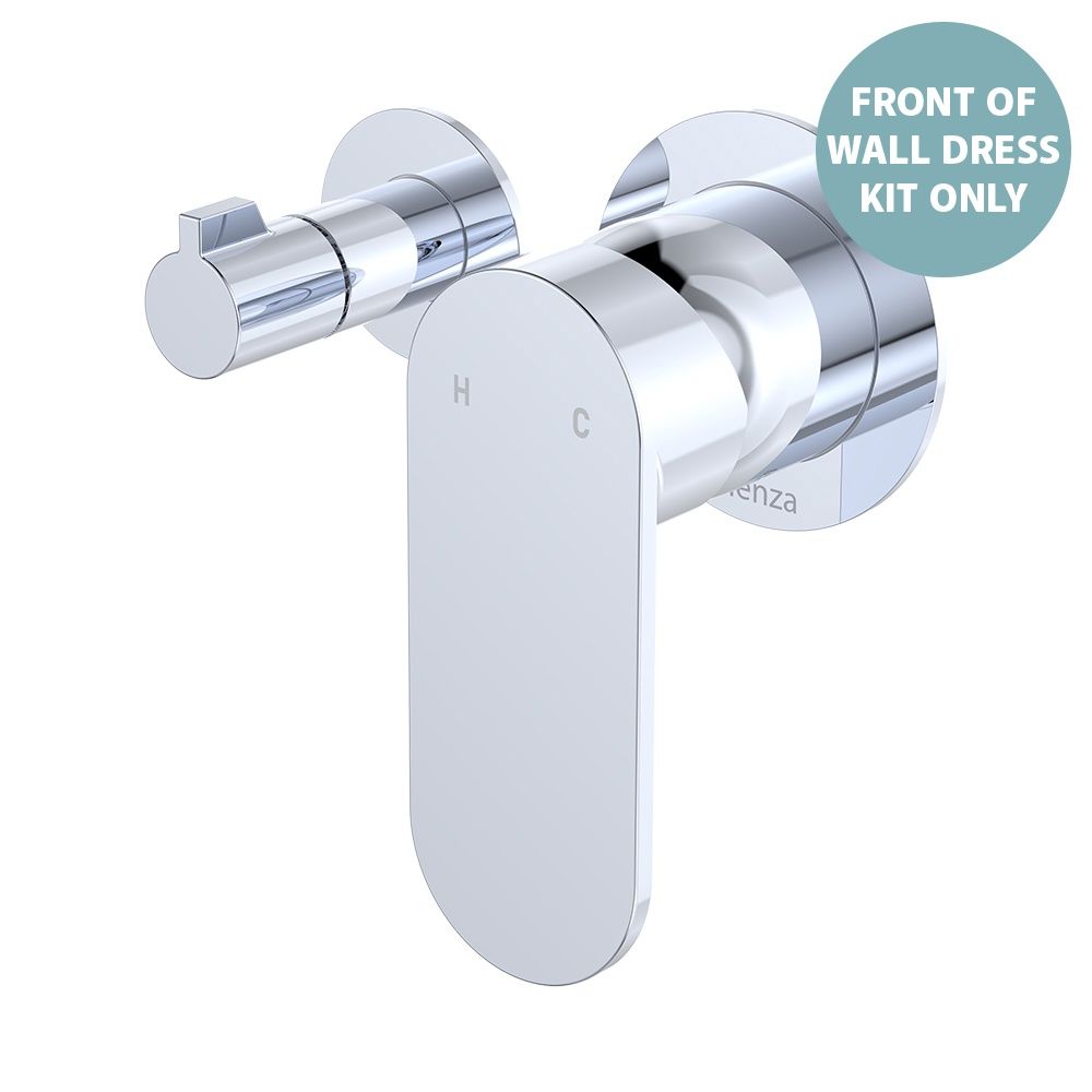 Empire Slim Wall Diverter Mixer Dress Kit, Horizontal, Finish: Chrome, Option: Round Plates