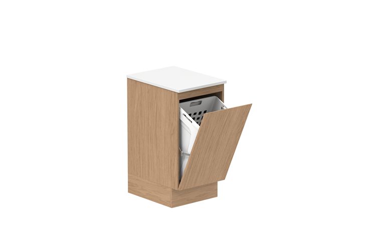 ADP Laundry Essentials - Hamper Floor Cabinet, Option: Centre Sink, Size: 450mm, Top: Cherry Pie