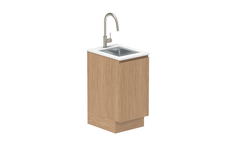 ADP Laundry Essentials - All Door Floor Cabinet, Option: Centre Sink, Size: 450mm, Top: Cherry Pie