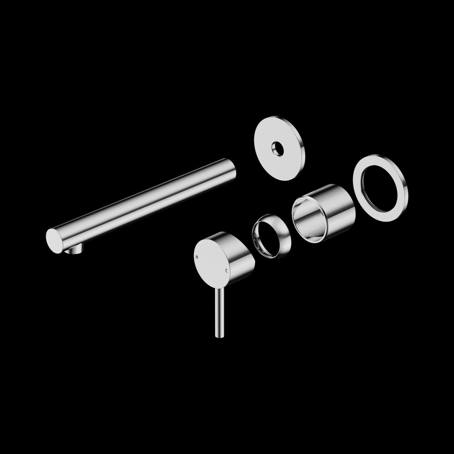 Dolce II Wall Basin/Bath Mixer Separate Back Plate Trim Kit Only, Finish: Chrome
