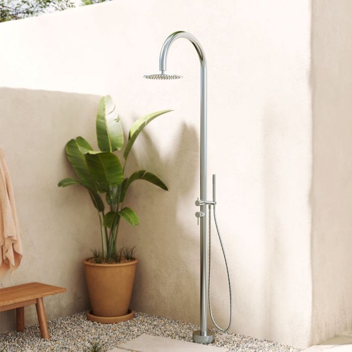 Kaya Floor Mounted Outdoor Twin Shower