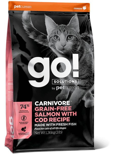GO! – Formule carnivore Sans grains Saumon et Morue pour chat