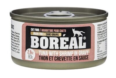 BORÉAL Nourriture en conserve – Formule Thon et Crevettes en sauce 80gr