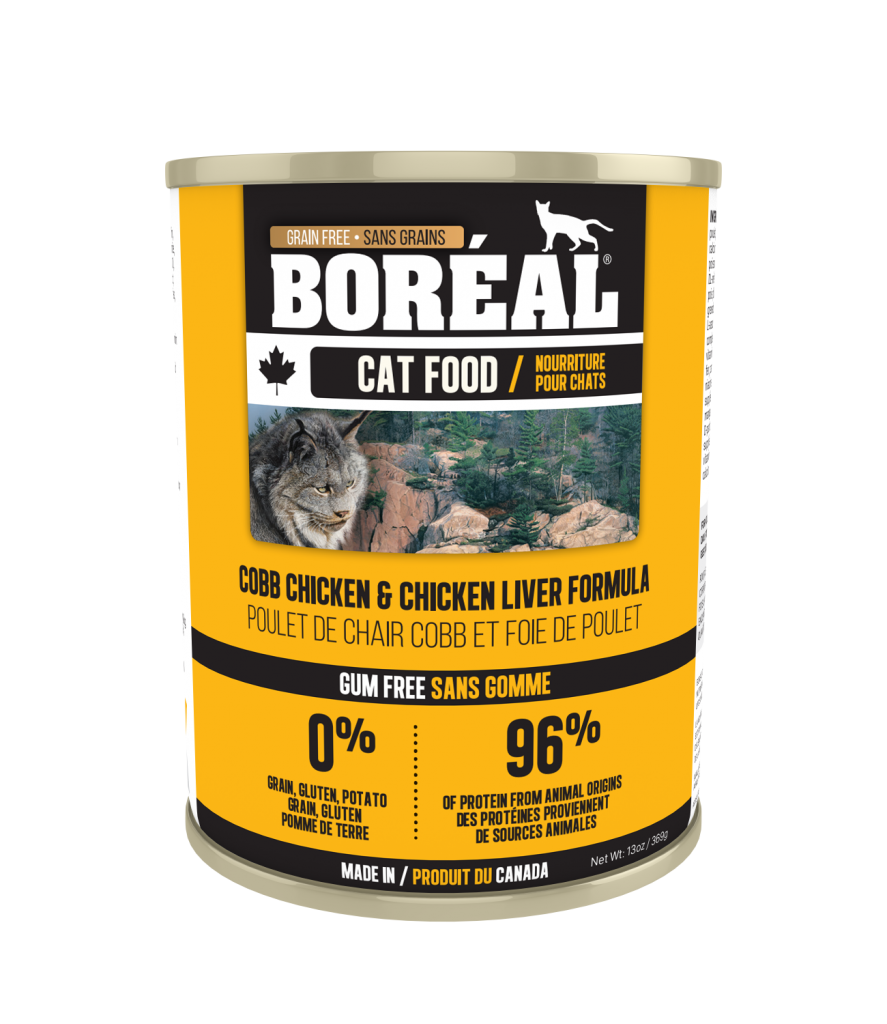 BORÉAL Nourriture en conserve – Formule Poulet Cobb et Foie de poulet en pâté pour chat