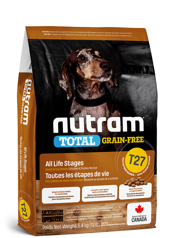 NUTRAM Nourriture sèche – Total T27 sans grains Poulet et Dinde pour petit chien