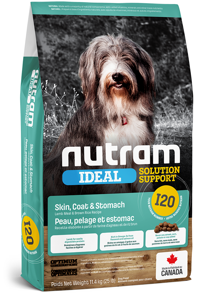 NUTRAM Nourriture sèche – Ideal I20 peau, pelage et estomac pour chien adulte