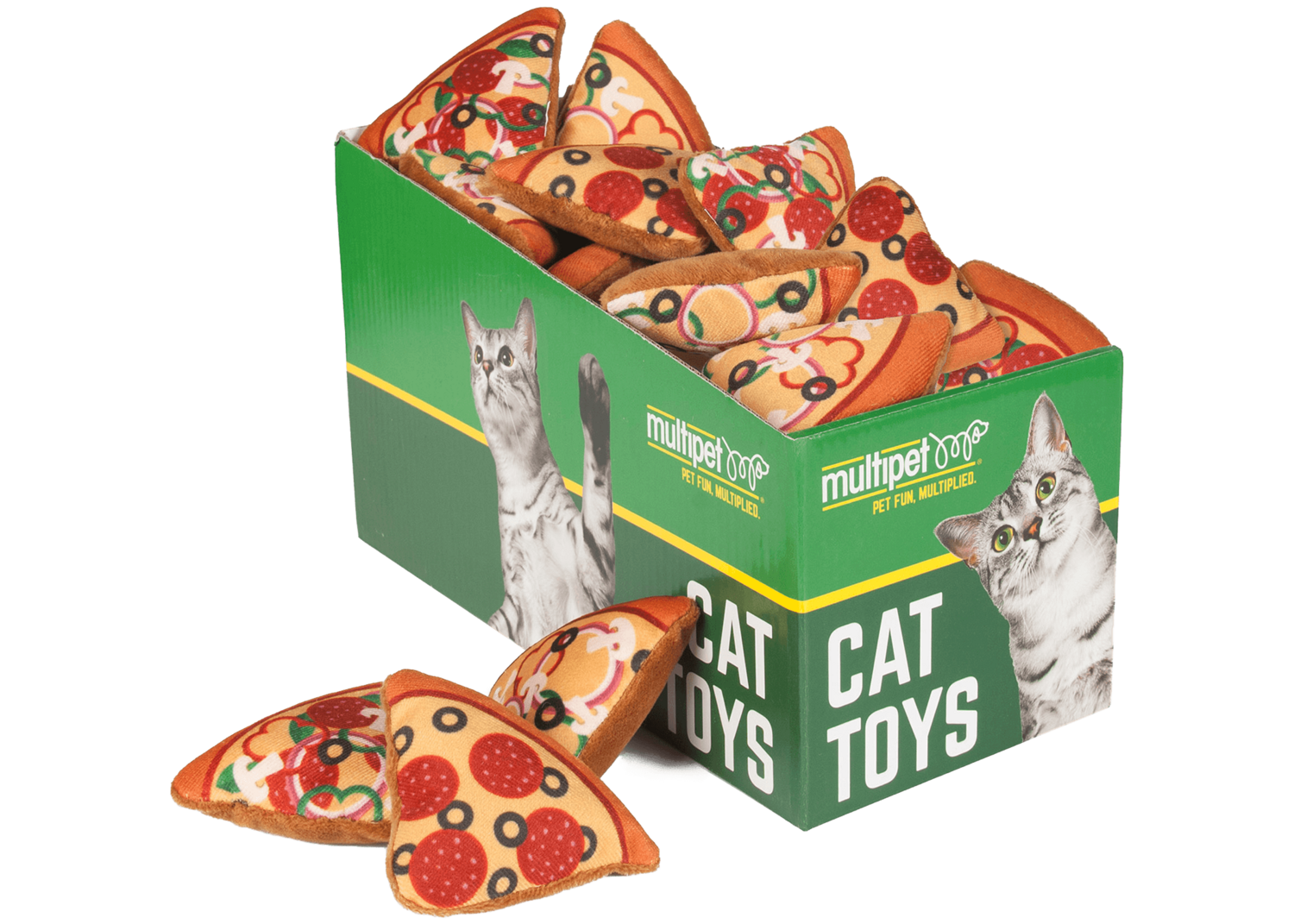 MULTIPET – Jouet pizza enrichie d’herbe à chat pour les chats