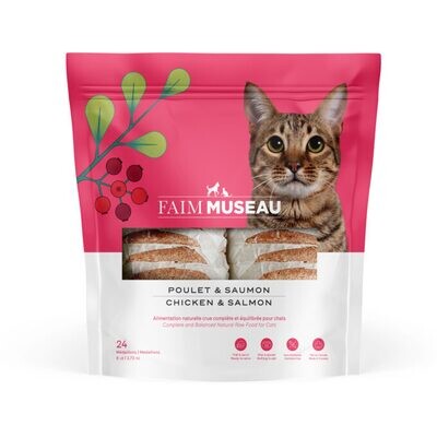 FAIM MUSEAU nourriture crue – Poulet &amp; Saumon pour chat