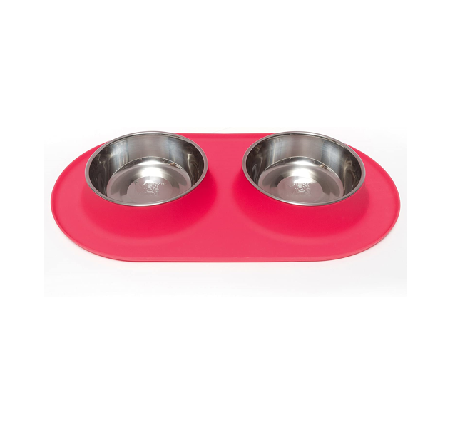 MESSY MUTTS – Bol double avec base en silicone pour chien