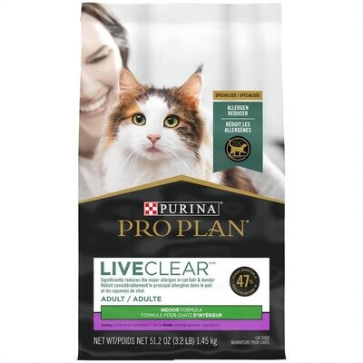 PROPLAN Nourriture sèche – LiveClear Adulte Intérieur dinde &amp; riz pour chat