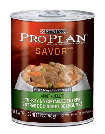 PROPLAN Nourriture en conserve – Formule Adulte Dinde et Légumes en ragoût 369gr.