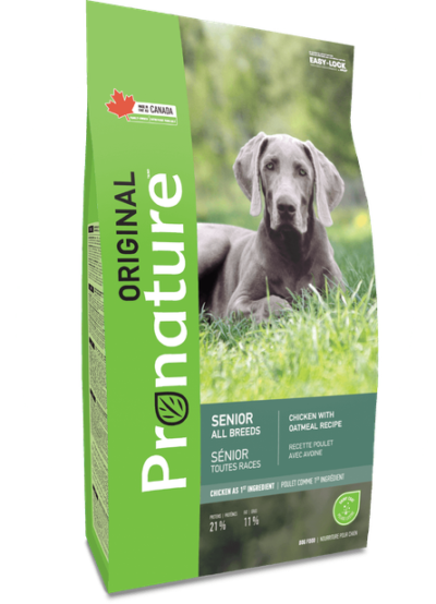 PRONATURE ORIGINAL Nourriture sèche – Formule Sénior/Moins actif pour chien 11.3kg