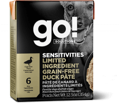 GO! Nourriture en Tetra Pack – PÂTÉ CANARD Sensitivities sans grains pour chien 354g