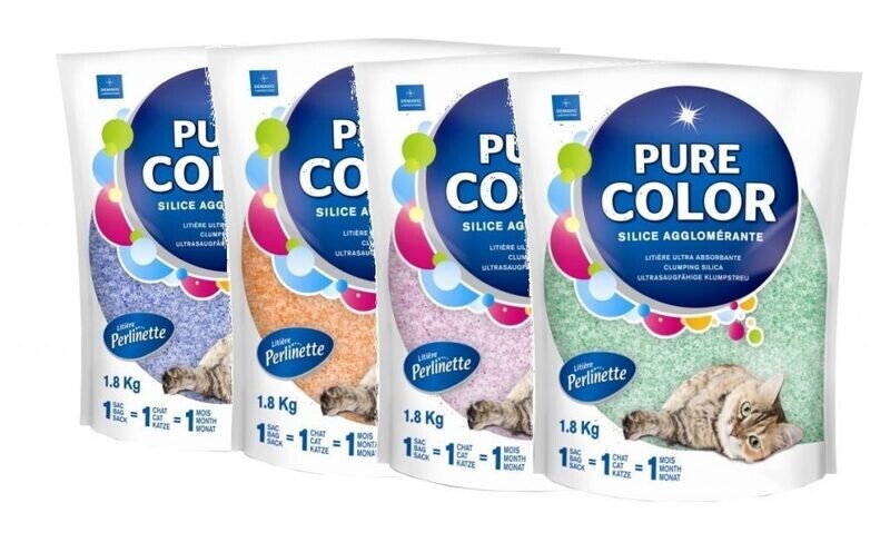 PERLINETTE PURE COLOR – Litière de silice agglomérante