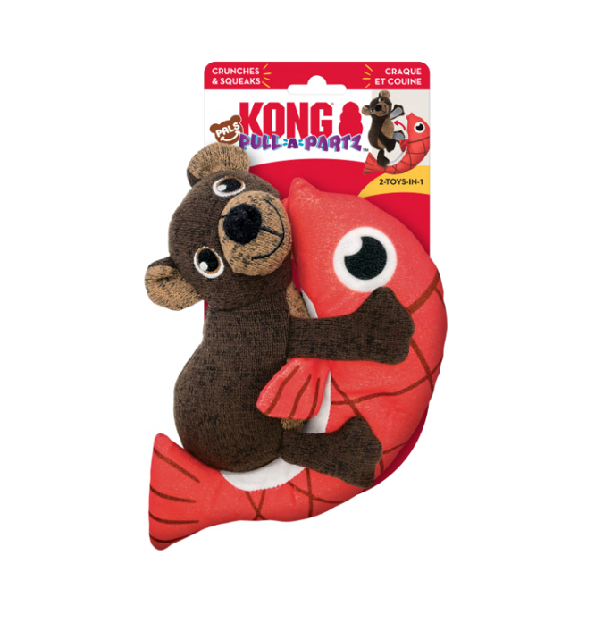 KONG – Peluche 2 en 1 un ours et sa crevette pour chien