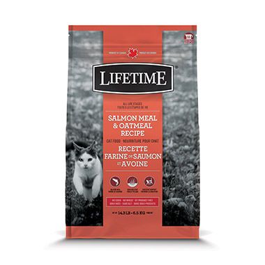LIFETIME Nourriture sèche – Formule Saumon et Avoine pour chat 6.8 KG