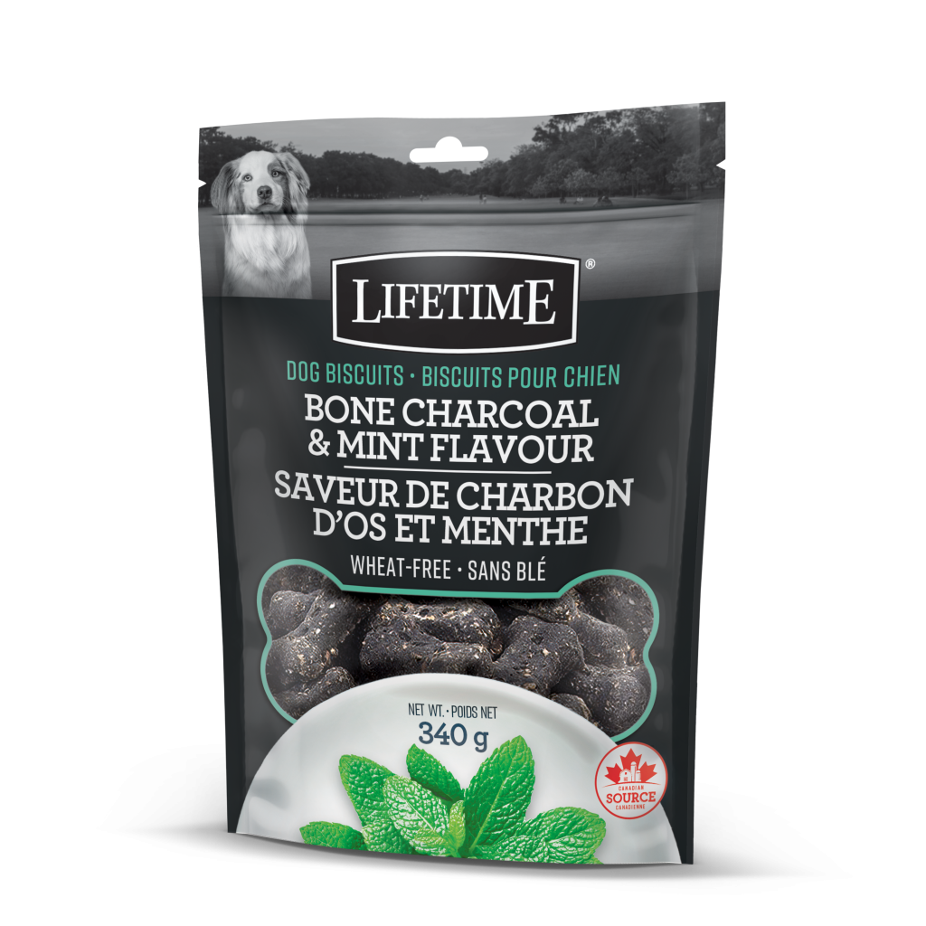 LIFETIME Biscuits – Saveur de charbon et menthe pour chien 340g