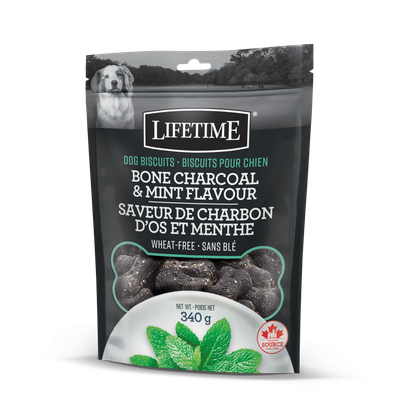 LIFETIME Biscuits – Saveur de charbon et menthe pour chien 340g
