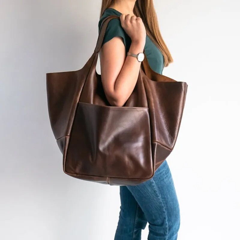The Sabrina Large Tote Bag, Colors: Coffee