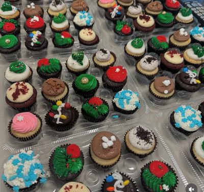 1 Dozen CHRISTMAS Themed Medium Cupcakes Variety Flavors