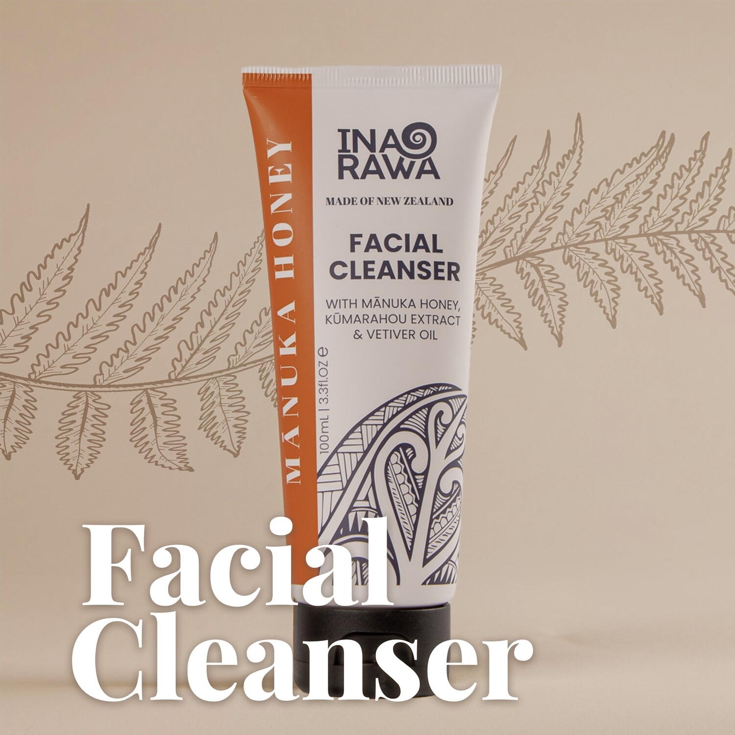 Facial Cleanser with Mānuka Honey, Kūmarahou Extract &amp; Vetiver Oil  |  100ml