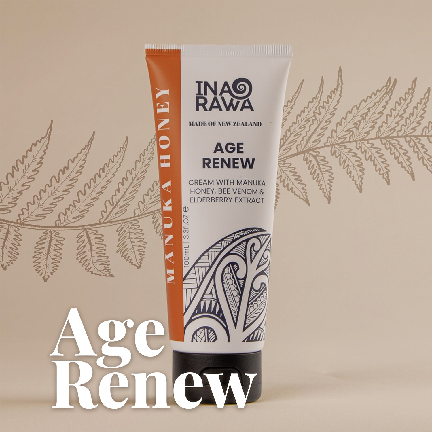 Age Renew Cream with Mānuka Honey, Bee Venom &amp; Elderberry Extract  |  100ml