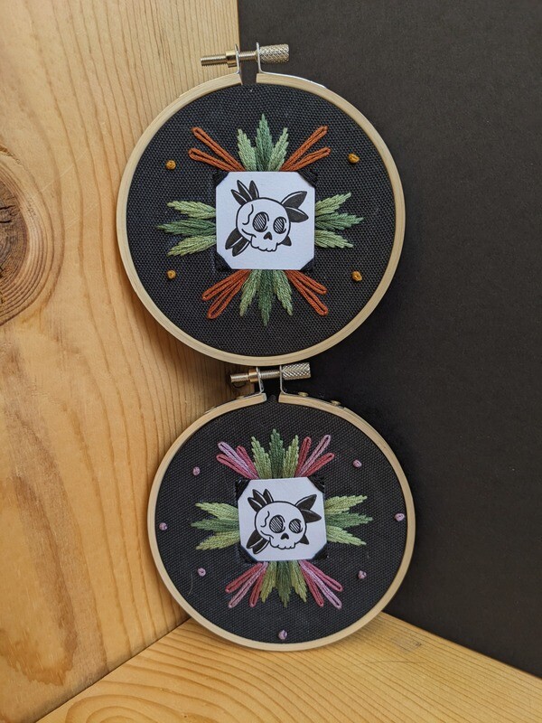 Mini Skulls - Embroidery Hoop