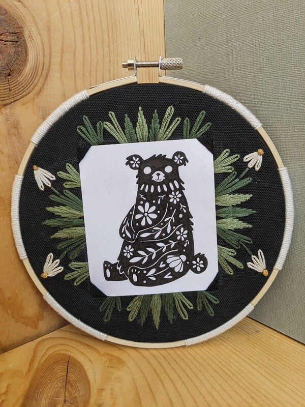 Little Bear - Embroidery Hoop