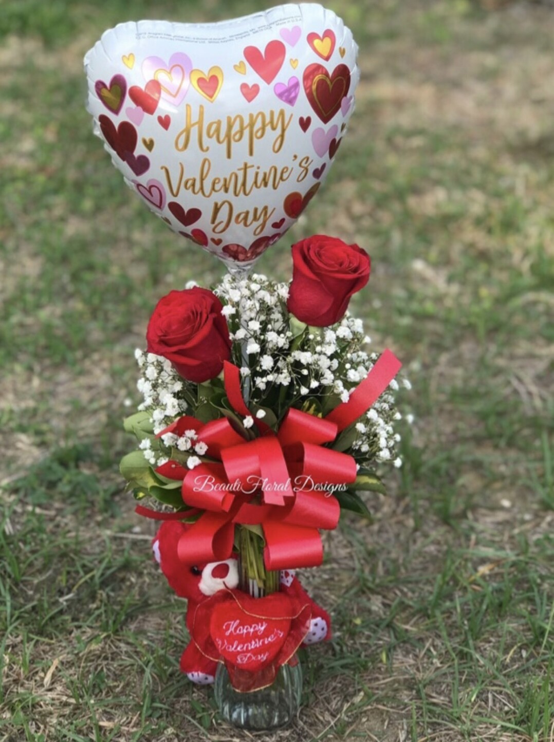 Valentines rose arrangement