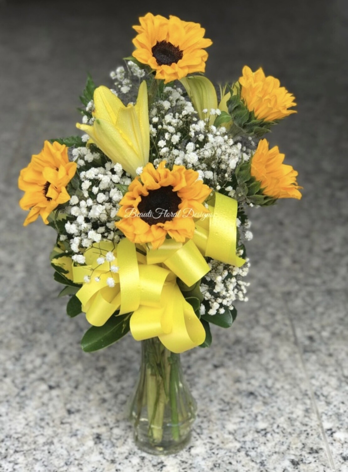 Sunflower &amp; lily vase
