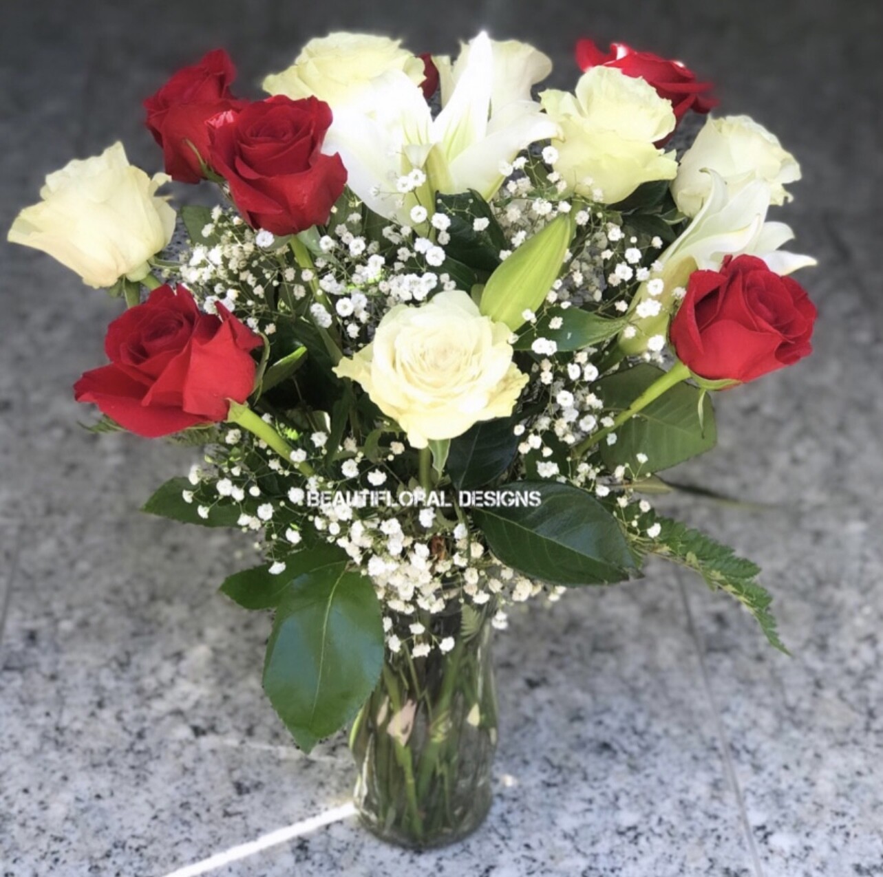 Rose &amp; lily vase