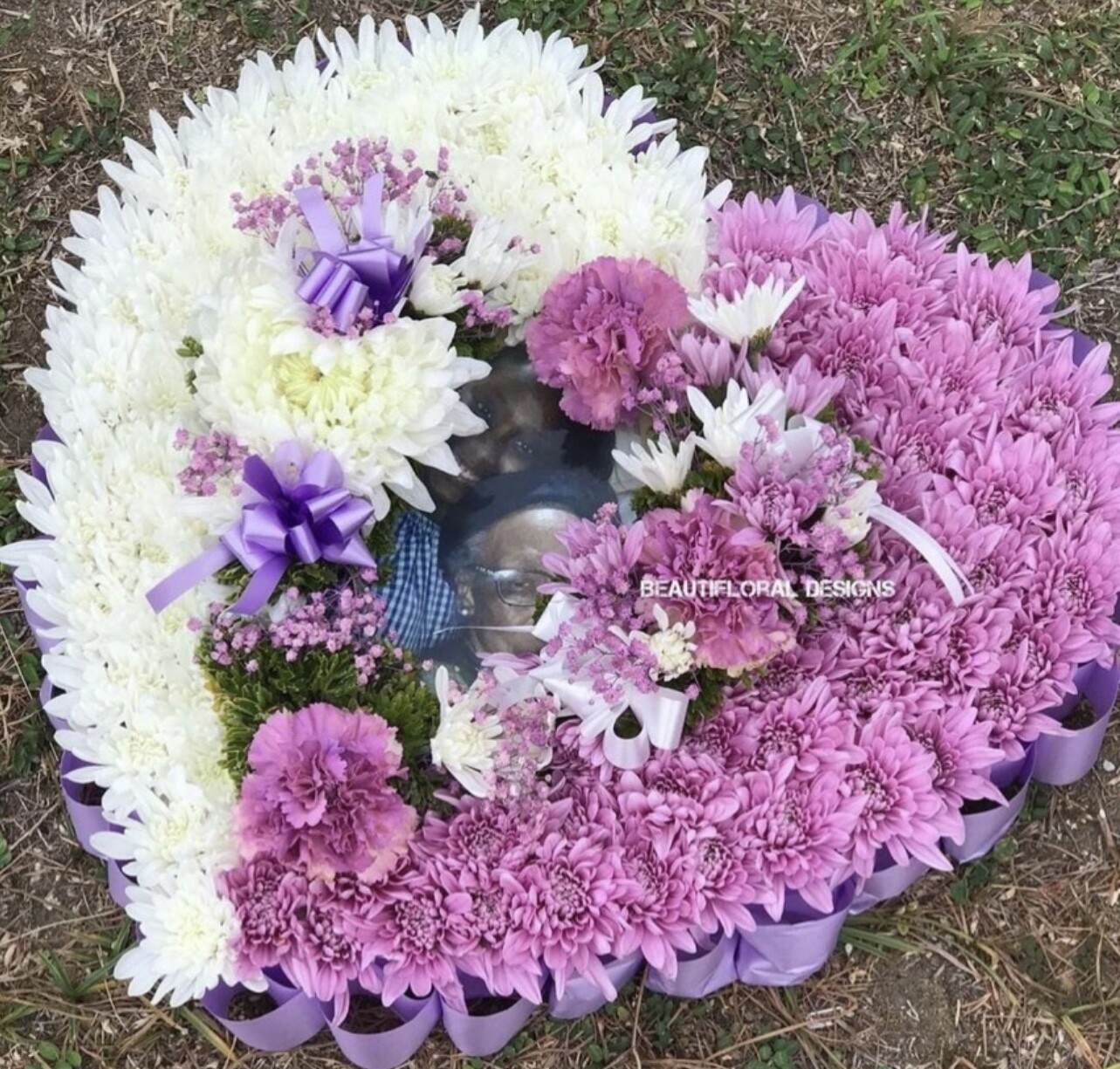 18” heart wreath w/ photo