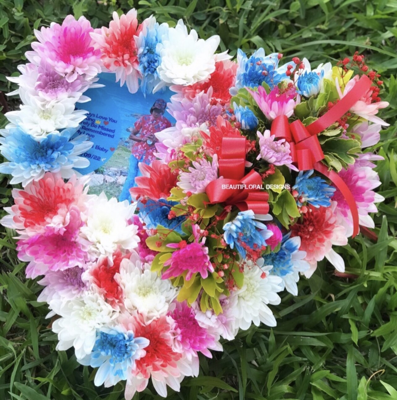 10” heart wreath with photo
